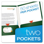 High Gloss Laminated Paperboard Folder, 100-Sheet Capacity, 11 X 8.5, Green, 25/box