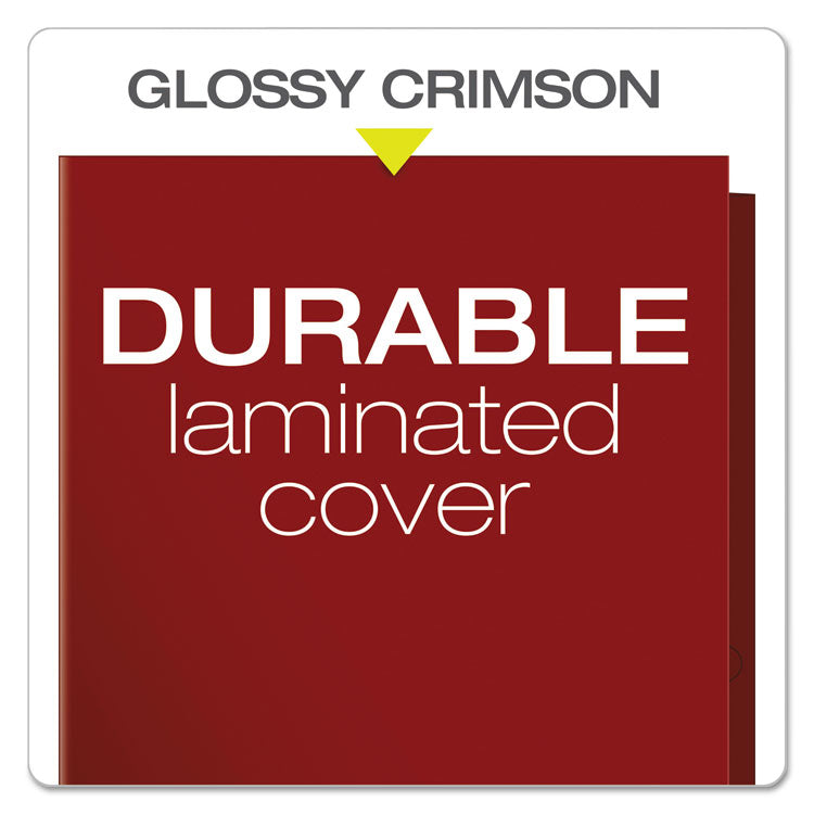 High Gloss Laminated Paperboard Folder, 100-Sheet Capacity, 11 X 8.5, Crimson, 25/box