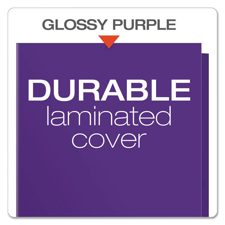 High Gloss Laminated Paperboard Folder, 100-Sheet Capacity, 11 X 8.5, Purple, 25/box