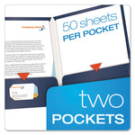 High Gloss Laminated Paperboard Folder, 100-Sheet Capacity, 11 X 8.5, Navy, 25/box