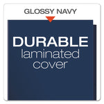 High Gloss Laminated Paperboard Folder, 100-Sheet Capacity, 11 X 8.5, Navy, 25/box