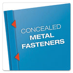 Clear Front Standard Grade Report Cover, Three-Prong Fastener, 0.5" Capacity, 8.5 X 11, Clear/light Blue, 25/box