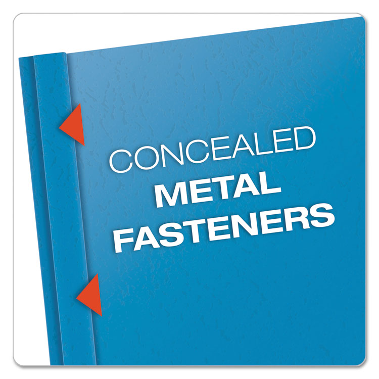 Clear Front Standard Grade Report Cover, Three-Prong Fastener, 0.5" Capacity, 8.5 X 11, Clear/light Blue, 25/box