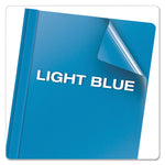 Clear Front Standard Grade Report Cover, Three-Prong Fastener, 0.5" Capacity, 8.5 X 11, Clear/light Blue, 25/box