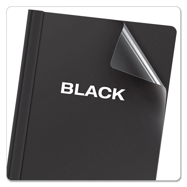 Clear Front Standard Grade Report Cover, Three-Prong Fastener, 0.5" Capacity, 8.5 X 11, Clear/black, 25/box