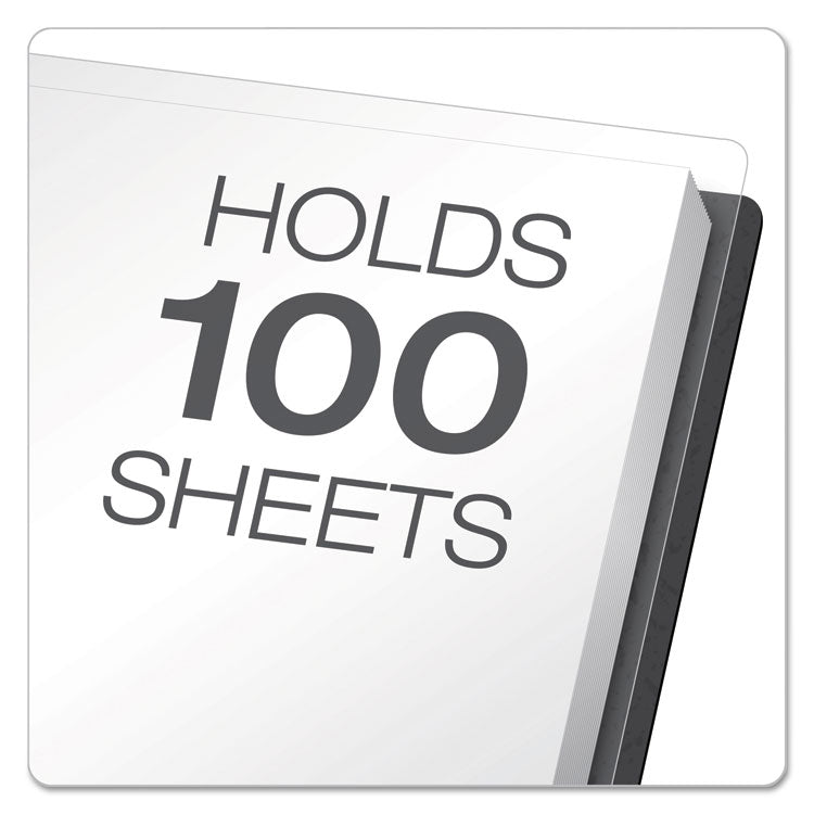 Clear Front Standard Grade Report Cover, Three-Prong Fastener, 0.5" Capacity, 8.5 X 11, Clear/black, 25/box