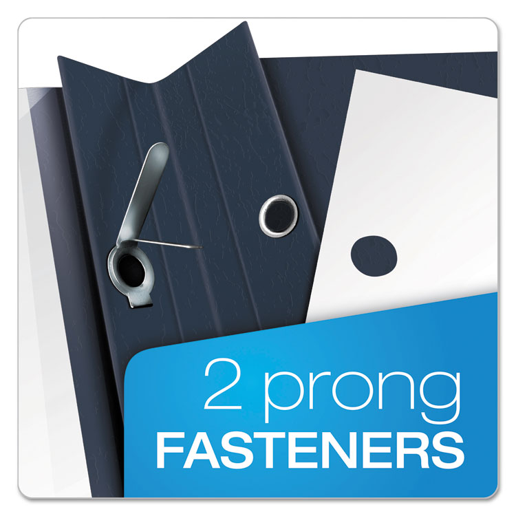 Clear Front Standard Grade Report Cover, Three-Prong Fastener, 0.5" Capacity, 8.5 x 11,  Clear/Dark Blue, 25/Box