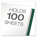 Clear Front Report Cover, Three-Prong Fastener, 0.5" Capacity, 8.5 X 11, Clear/ Hunter Green, 25/box