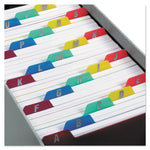 Durable Poly A-Z Card Guides, 1/5-Cut Top Tab, A To Z, 3 X 5, Assorted Colors, 25/set