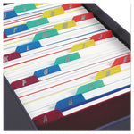 Durable Poly A-Z Card Guides, 1/5-Cut Top Tab, A To Z, 4 X 6, Assorted Colors, 25/set