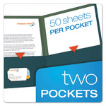Earthwise By Oxford 100% Recycled Paper Twin-Pocket Portfolio, 100-Sheet Capacity, 11 X 8.5, Blue, 25/box