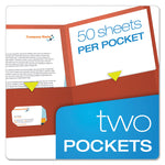 Earthwise By Oxford 100% Recycled Paper Twin-Pocket Portfolio, 100-Sheet Capacity, 11 X 8.5, Red, 25/box