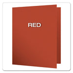 Earthwise By Oxford 100% Recycled Paper Twin-Pocket Portfolio, 100-Sheet Capacity, 11 X 8.5, Red, 25/box