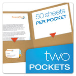 Earthwise By Oxford 100% Recycled Paper Twin-Pocket Portfolio, 100-Sheet Capacity, 11 X 8.5, Natural, 25/box