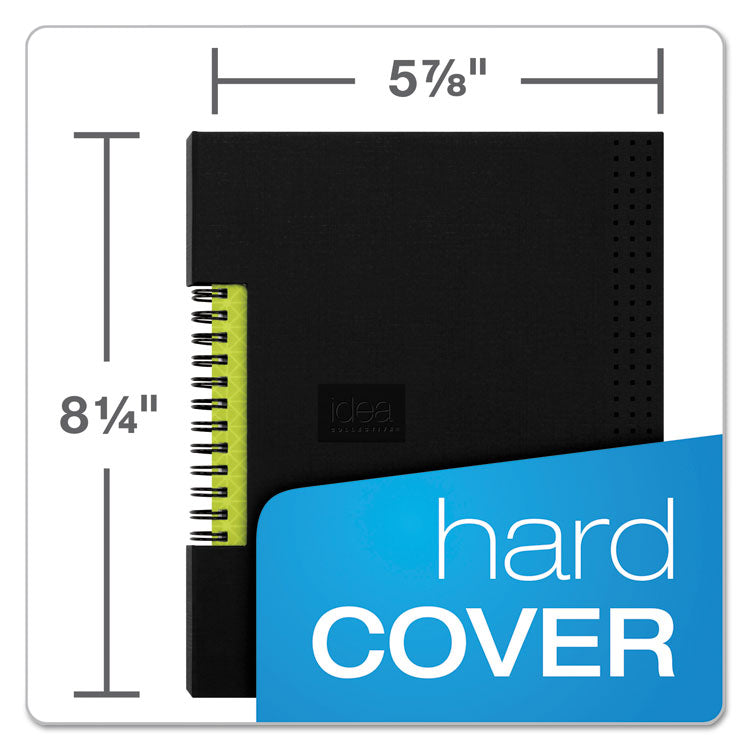 Idea Collective Professional Wirebound Hardcover Notebook, 1-Subject, Medium/College Rule, Black Cover, (80) 8 x 5.5 Sheets