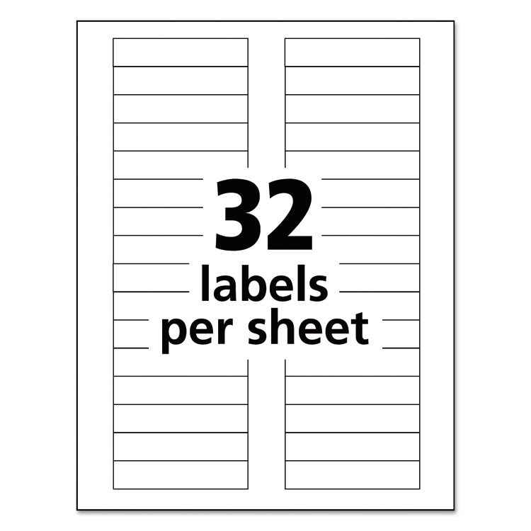 Durable Permanent Id Labels With Trueblock Technology, Laser Printers, 0.63 X 3, White, 32/sheet, 50 Sheets/pack