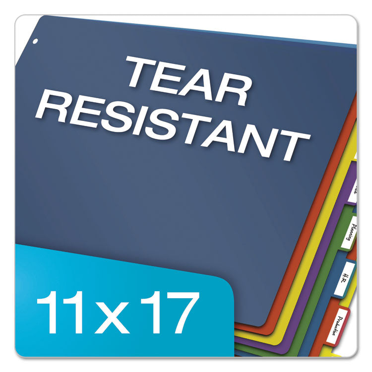 Tabloid-Size Poly Index Divider, 8-Tab, 11 X 17, Assorted, 1 Set
