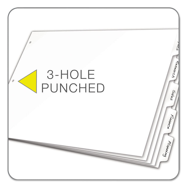 Write 'n Erase Tabloid Index Dividers, 8-Tab, 11 X 17, White, 1 Set