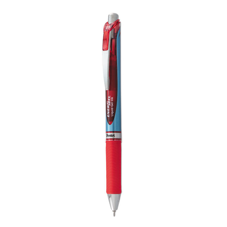 EnerGel RTX Gel Pen, Retractable, Fine 0.5 mm, Red Ink, Red/Blue Barrel
