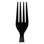 Plastic Cutlery, Heavyweight Fork, Black, 1,000/Carton