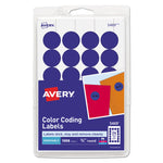 Printable Self-Adhesive Removable Color-Coding Labels, 0.75" dia, Dark Blue, 24/Sheet, 42 Sheets/Pack, (5469)