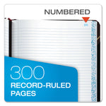 Extra-Durable Bound Book, Single-Page Record-Rule Format, Black/maroon/gold Cover, 10.13 X 7.78 Sheets, 300 Sheets/book