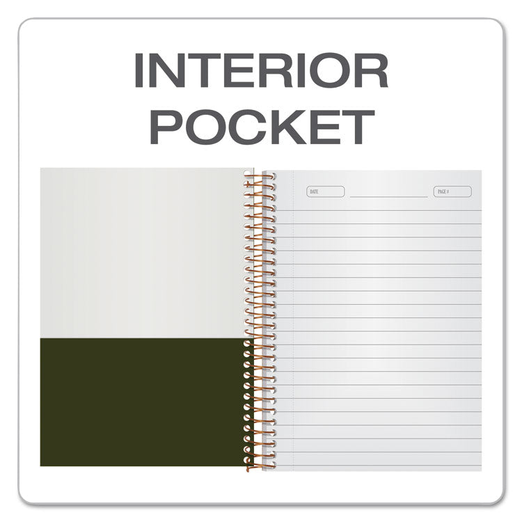 Gold Fibre Personal Notebooks, 1-Subject, Medium/College Rule, Classic Green Cover, (100) 7 x 5 Sheets