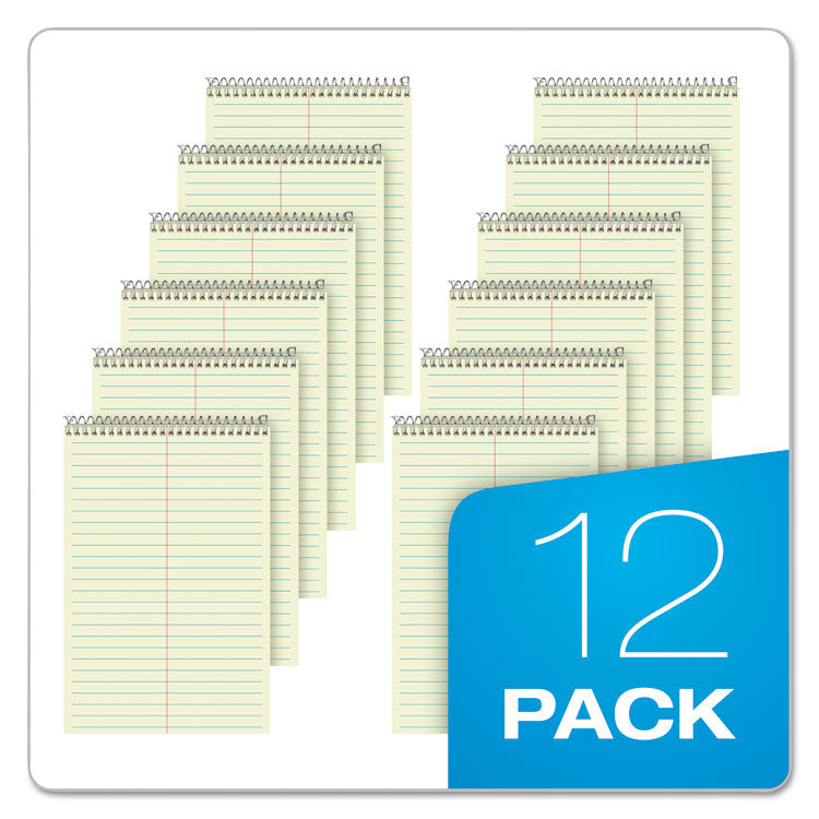 Steno Pads, Gregg Rule, Tan Cover, 80 Green-Tint 6 X 9 Sheets