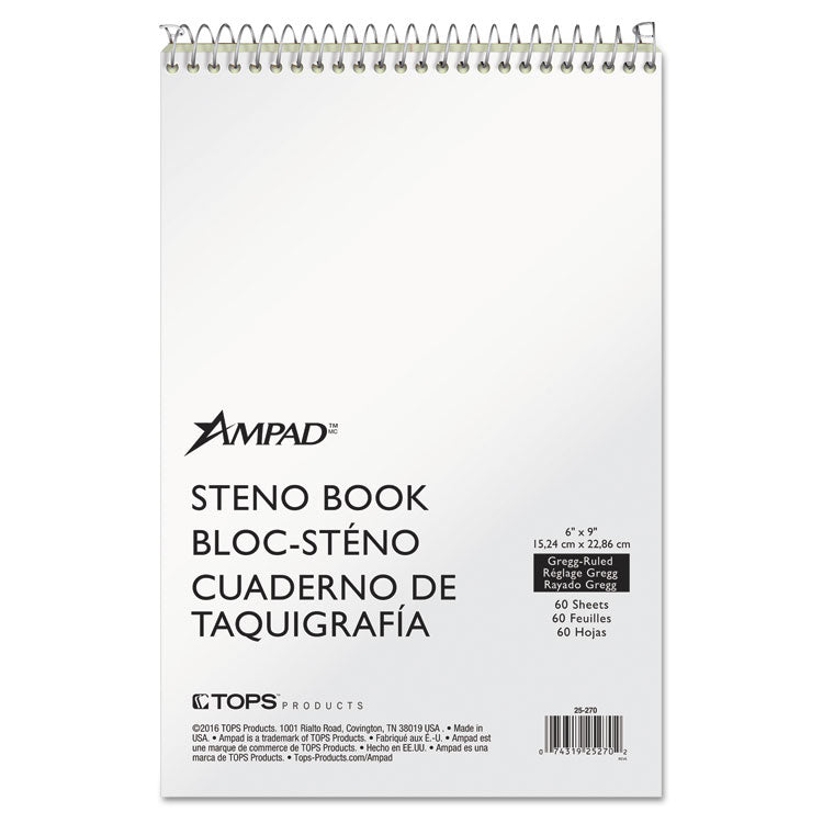 Steno Pads, Gregg Rule, Tan Cover, 60 Green-Tint 6 X 9 Sheets