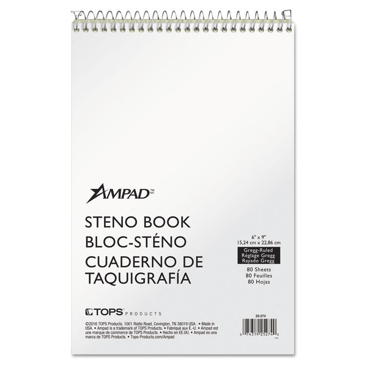 Steno Pads, Gregg Rule, Tan Cover, 80 Green-Tint 6 X 9 Sheets