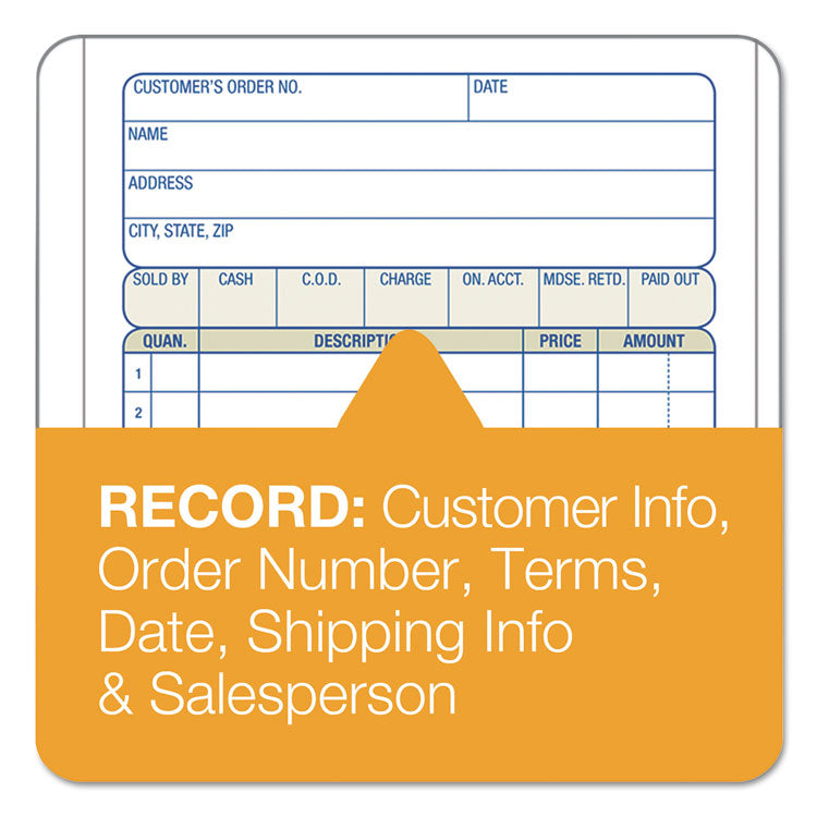 Multipart Sales Order Pad, 12 Lines, Two-Part Carbonless, 4.19 x 6.69, 50 Forms Total