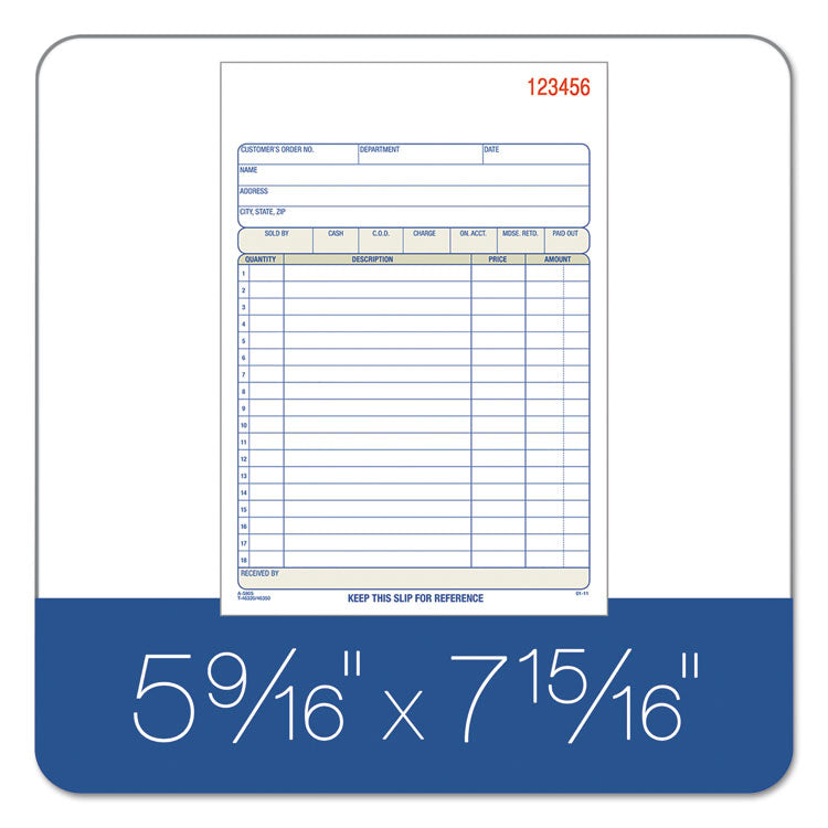 Multipart Sales Order Pad, 18 Lines, Two-Part Carbonless, 5.56 x 7.94, 50 Forms Total