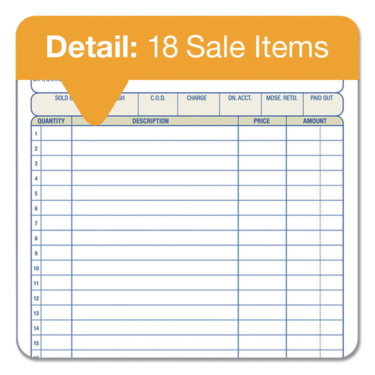 Multipart Sales Order Pad, 18 Lines, Two-Part Carbonless, 5.56 x 7.94, 50 Forms Total