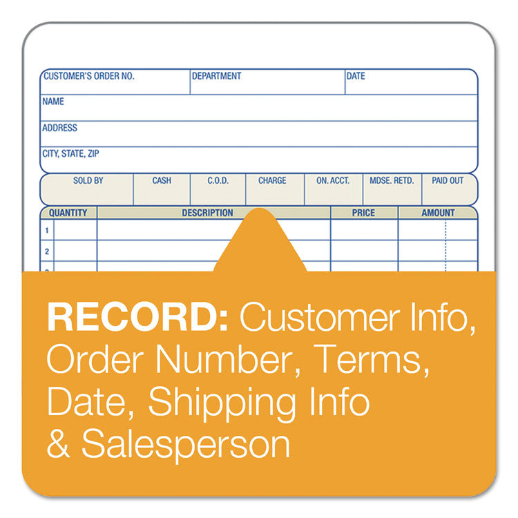 Multipart Sales Order Pad, 18 Lines, Two-Part Carbonless, 5.56 x 7.94, 50 Forms Total