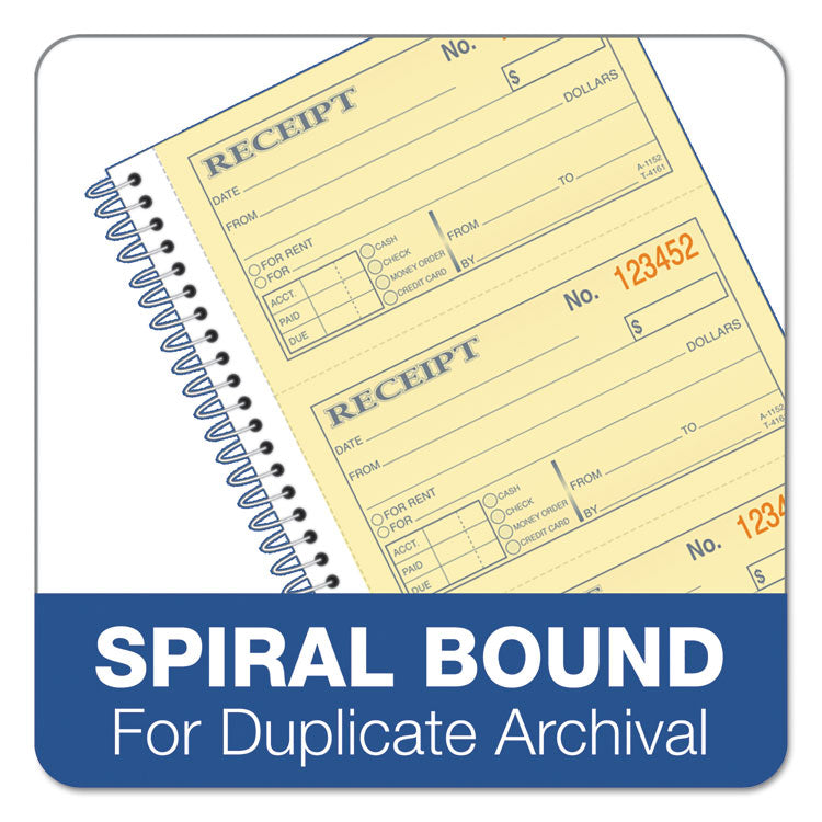 Multipart Money/Rent Receipt Book, Two-Part Carbonless, 4.75 x 2.75, 4 Forms/Sheet, 200 Forms Total