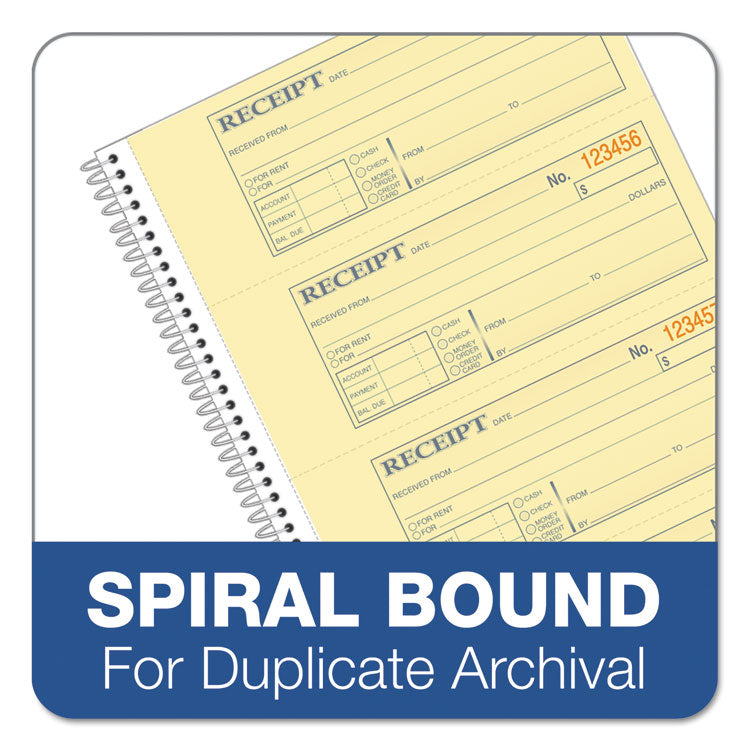 Multipart Money/Rent Receipt Book, Two-Part Carbonless, 7.13 x 2.75, 4 Forms/Sheet, 200 Forms Total