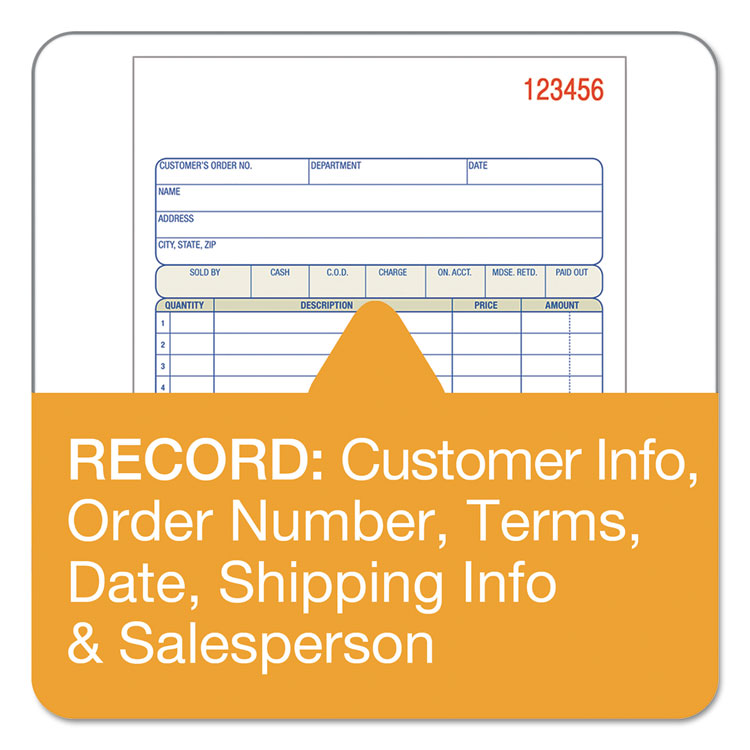 Multipart Sales Order Pad, Three-Part Carbonless, 5.56 x 7.94, 50 Forms Total