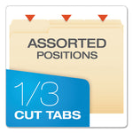 SmartShield Top Tab File Folders, 1/3-Cut Tabs: Assorted, Letter Size, Manila, 100/Box