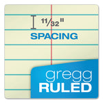 Gregg Steno Pads, Gregg Rule, 80 Green-Tint 6 X 9 Sheets