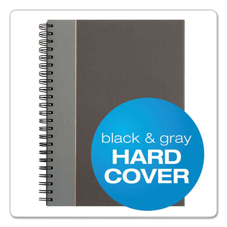 Royale Wirebound Business Notebooks, 1-Subject, Medium/College Rule, Black/Gray Cover, (96) 11.75 x 8.25 Sheets