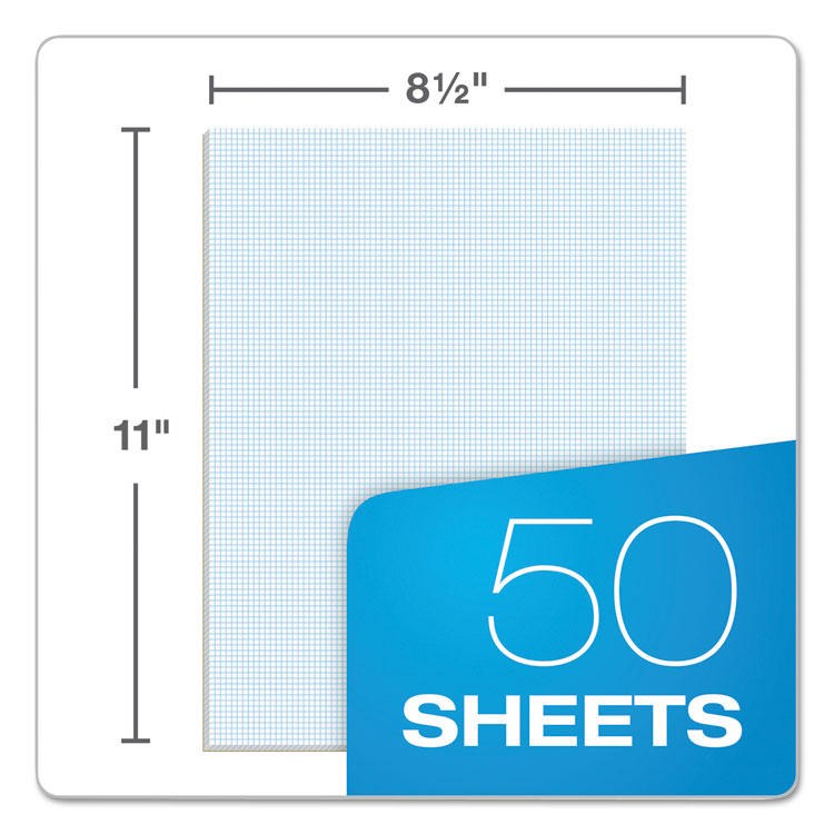 Quadrille Pads, Quadrille Rule (10 Sq/in), 50 White 8.5 X 11 Sheets