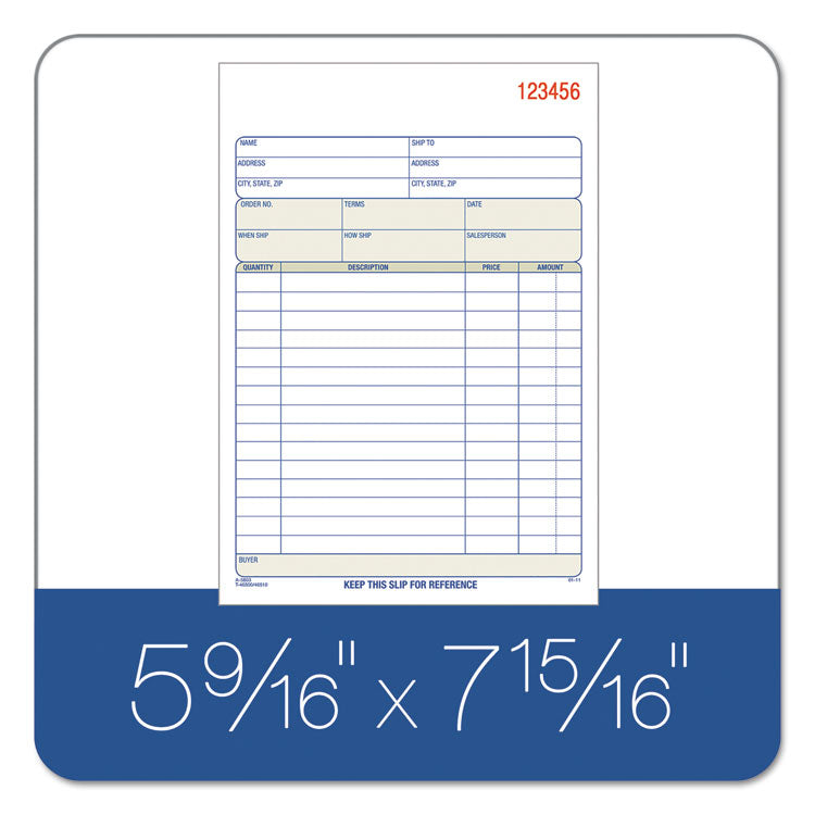 Sales Order Book, Two-Part Carbonless, 7.94 x 5.56, 50 Forms Total