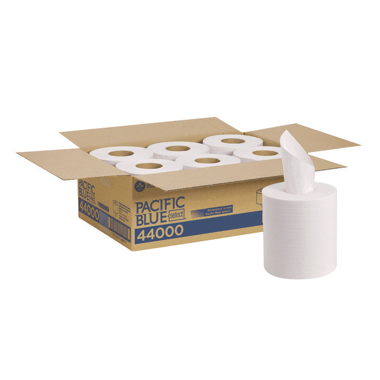 Pacific Blue Select 2-Ply Center-Pull Perf Wipers, 2-Ply, 8.25 x 12, White, 520/Roll, 6 Rolls/Carton
