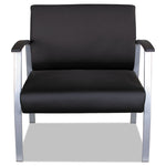 Alera metaLounge Series Bariatric Guest Chair, 30.51" x 26.96" x 33.46", Black Seat, Black Back, Silver Base