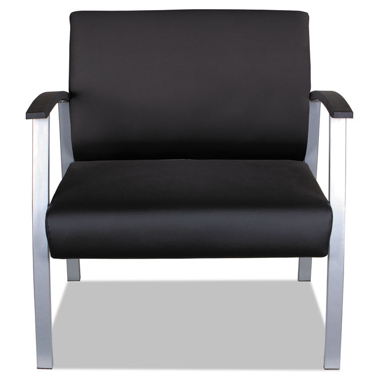 Alera metaLounge Series Bariatric Guest Chair, 30.51" x 26.96" x 33.46", Black Seat, Black Back, Silver Base
