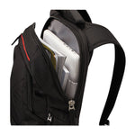 Diamond Backpack, Fits Devices Up to 14.1", Polyester, 6.3 x 13.4 x 17.3, Black