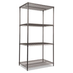 Wire Shelving Starter Kit, Four-Shelf, 36w X 24d X 72h, Black Anthracite