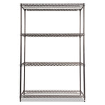 Wire Shelving Starter Kit, Four-Shelf, 48w X 18d X 72h, Black Anthracite
