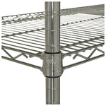 NSF Certified Industrial Four-Shelf Wire Shelving Kit, 48w x 18d x 72h, Silver