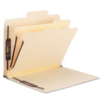 SuperTab Classification Folders, Six SafeSHIELD Fasteners, 2" Expansion, 2 Dividers, Letter Size, Dark Gray, 10/Box